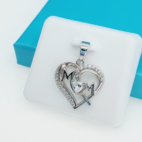 "925 Sterling Silver CZ Beautiful Mom Pendant for Women, 1USPAR4024 - Picture 11 of 11